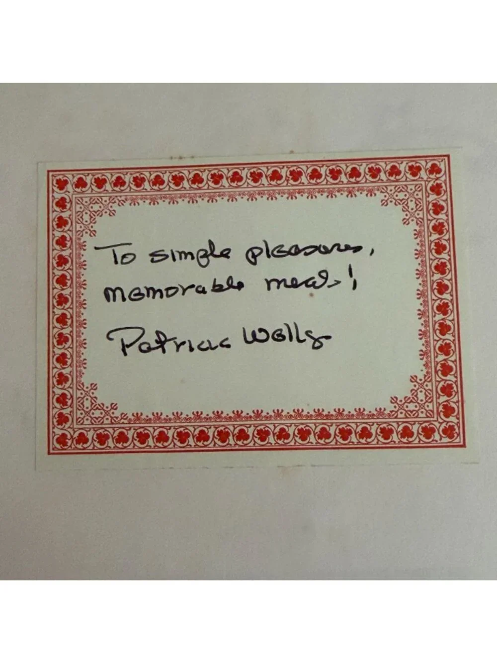 Simply French Autographed Patricia Wells First Edition Cookbook 1991 Hardcover